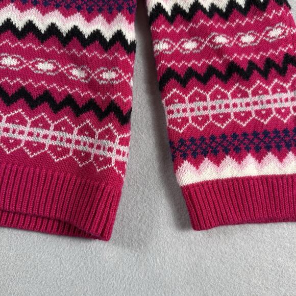 Talbots Petites LP Fair Isle Knit Cardigan Sweater Lambswool Blend Cottagecore - Picture 4 of 12